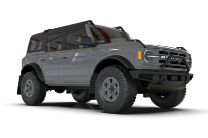 Rally Armor 21-22 Ford Bronco (Plstc Bmpr + RB - NO Rptr/Sprt) Faldilla de barro negra con Met. Logotipo negro