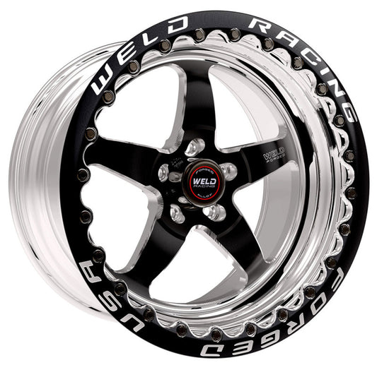 Soldar S71 17x10 / 5x4.75 BP / 8.3in. Rueda BS Black (almohadilla mediana) - Black Single Beadlock MT