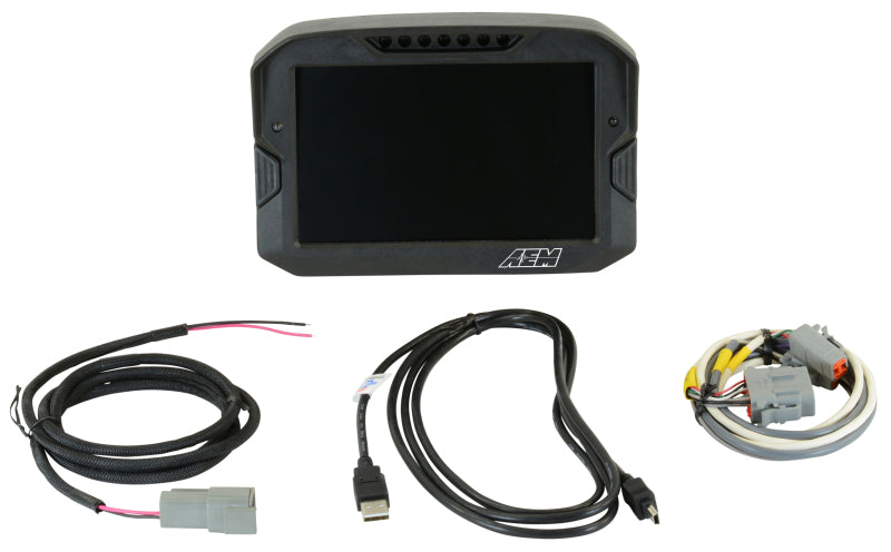 Pantalla digital de fibra de carbono AEM CD-7 sin registro Race Dash (solo entrada CAN)