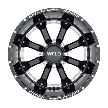 Weld Off-Road W125 20X10 Granada Six 6X135 ET-18 BS4.75 Negro Brillo MIL 87.1