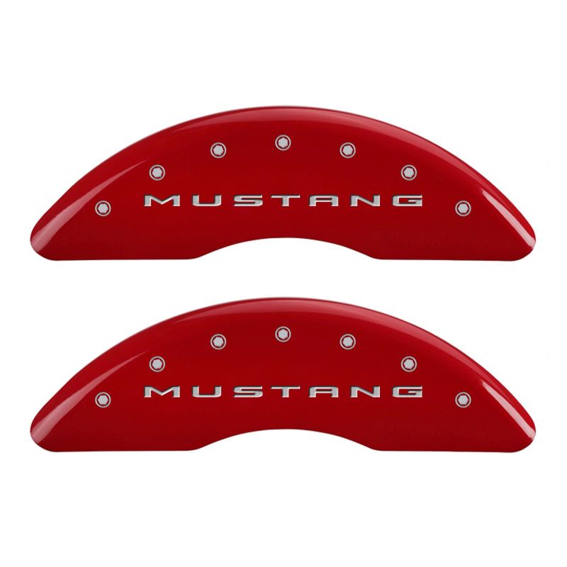 Cubiertas de pinza MGP 4 grabadas delanteras 2015/Mustang grabadas traseras 2015/Bar &amp; Pony Red/Plata 19 pulgadas. mín.