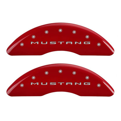 Cubiertas de pinza MGP 4 grabadas delanteras 2015/Mustang grabadas traseras 2015/Bar &amp; Pony Red/Plata 19 pulgadas. mín.