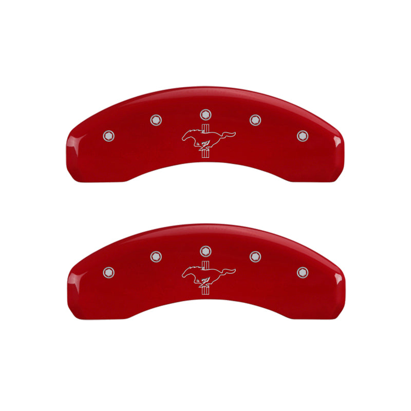 Cubiertas de pinza MGP 4 grabadas delanteras 2015/Mustang grabadas traseras 2015/Bar &amp; Pony acabado rojo plata ch