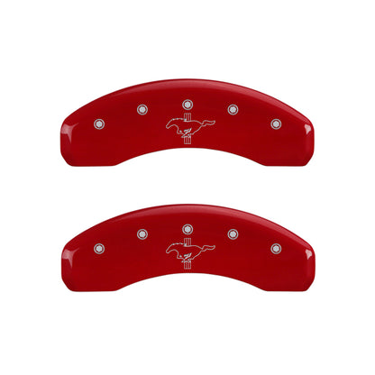 Cubiertas de pinza MGP 4 grabadas delanteras 2015/Mustang grabadas traseras 2015/Bar &amp; Pony acabado rojo plata ch