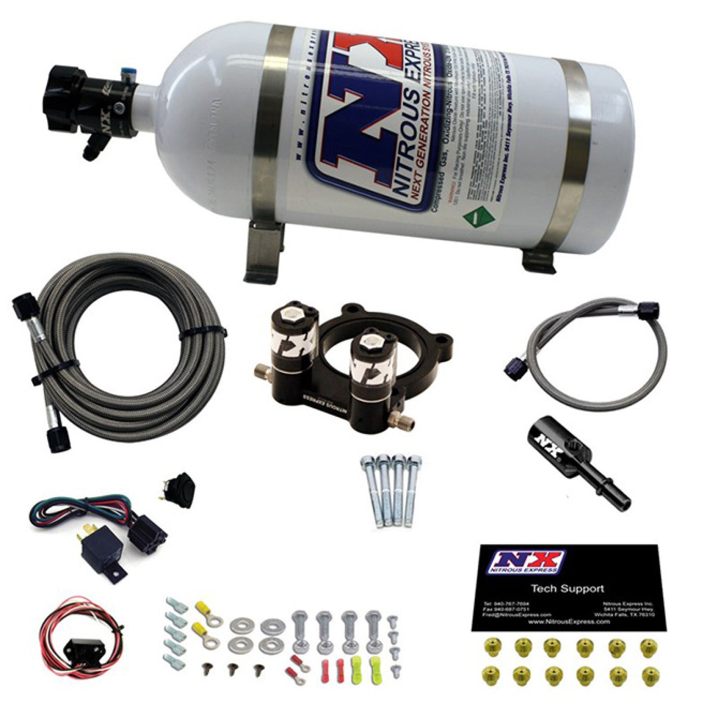 Nitrous Express Ford 4 Cyl Nitrous Plate System-2.3L Ecoboost W/ 10Lb Bottle