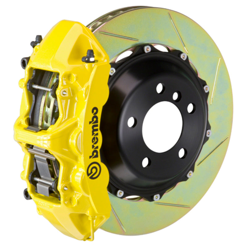 Brembo 05-14 Mustang GT Excl non-ABS Equipped Fr GT BBK 6Pist Cast 355x32 2pc Rtr Slot Type1-Yellow