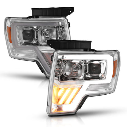 ANZO 2009-2014 Ford F-150 proyector faro cromado ámbar