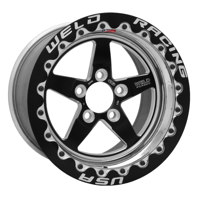 Weld S71 15x8.33 / 5x4.75 BP / 4.5in. BS Black Wheel (Low Pad) - Black Single Beadlock MT