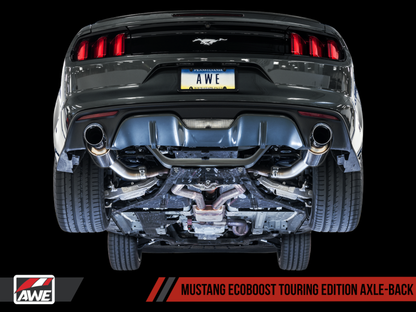 AWE Tuning S550 Mustang EcoBoost Axle-back Exhaust - Touring Edition (Chrome Silver Tips)