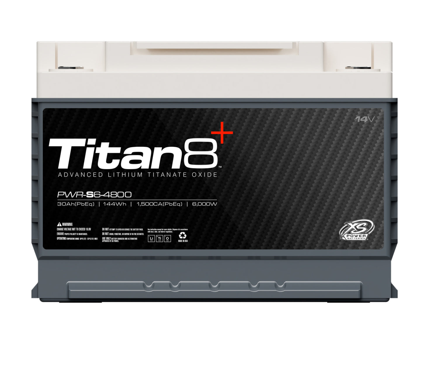 Baterías XS Power Baterías Titan de litio de 14 V 8 - Pernos de terminal M6 incluidos 2000 amperios máximos