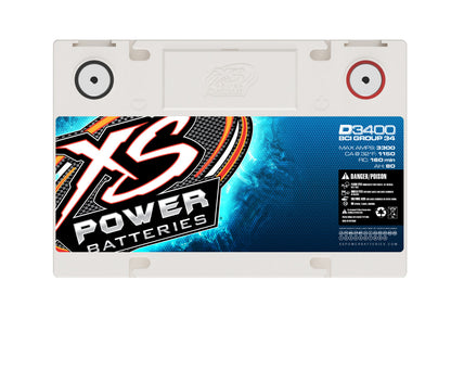 XS Power Batteries 12V AGM D Series Batteries - M6 Terminal Bolts Included 3300 Max Amps