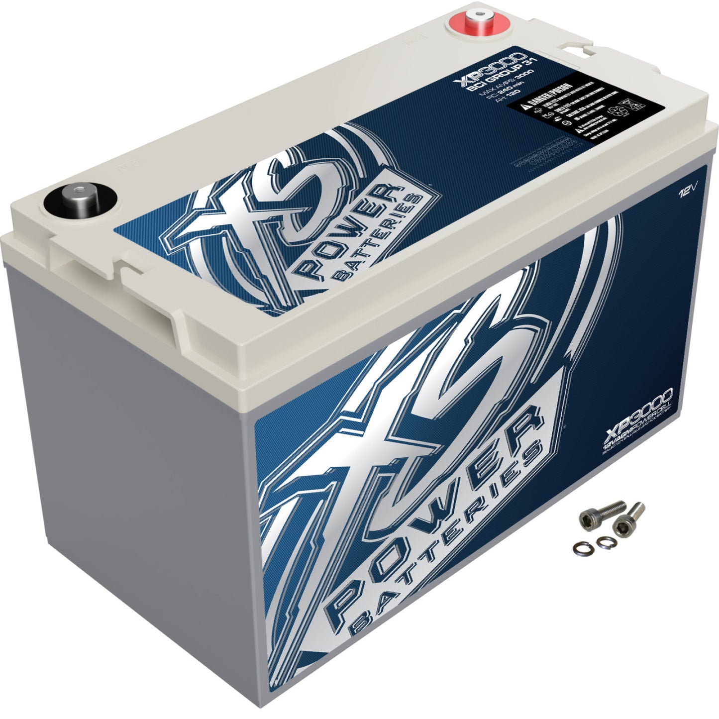 XS Power Batteries 12V AGM XP Series Supplemental Batteries - M6 Terminal Bolts Included 3000 Max Amps