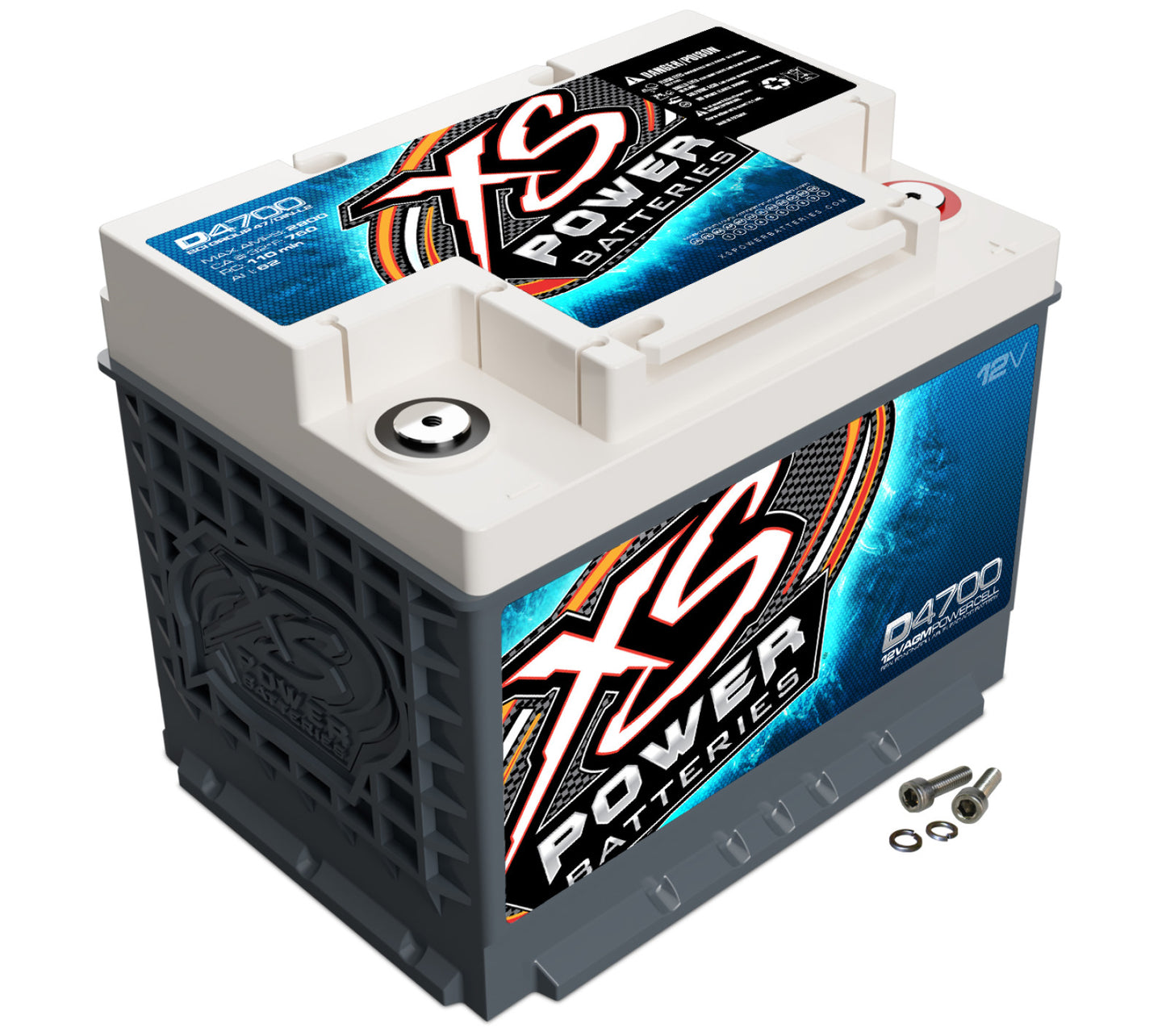 XS Power Batteries 12V AGM D Series Batteries - M6 Terminal Bolts Included 2900 Max Amps