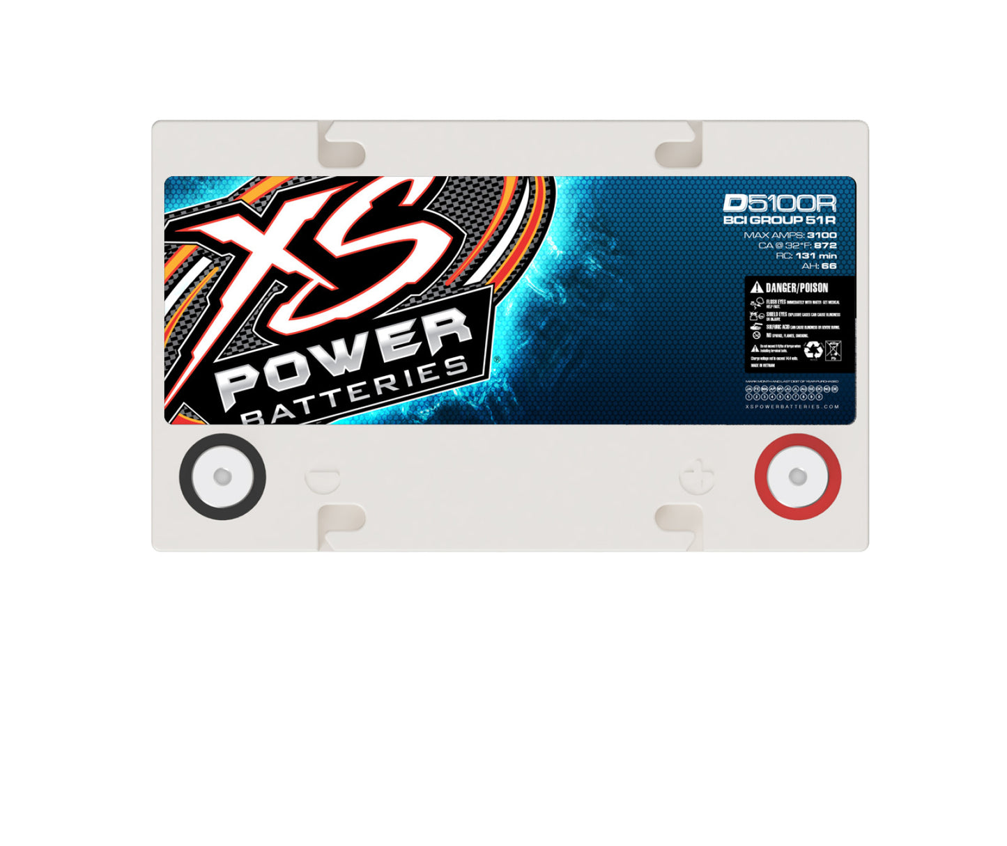 XS Power Batteries 12V AGM D Series Batteries - M6 Terminal Bolts Included 3100 Max Amps