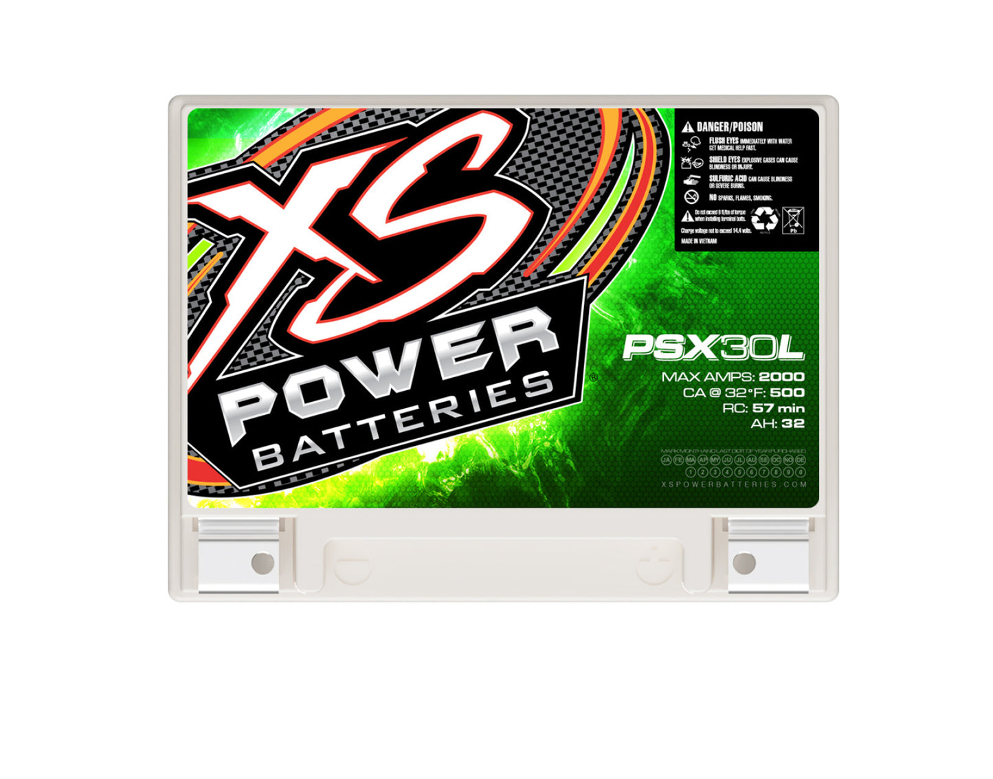 Baterías XS Power Baterías AGM Powersports Series de 12 V - Pernos de terminal M6 incluidos 2000 amperios máximos