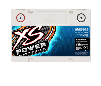 XS Power Batteries 12V AGM D Series Batteries - M6 Terminal Bolts Included 3300 Max Amps