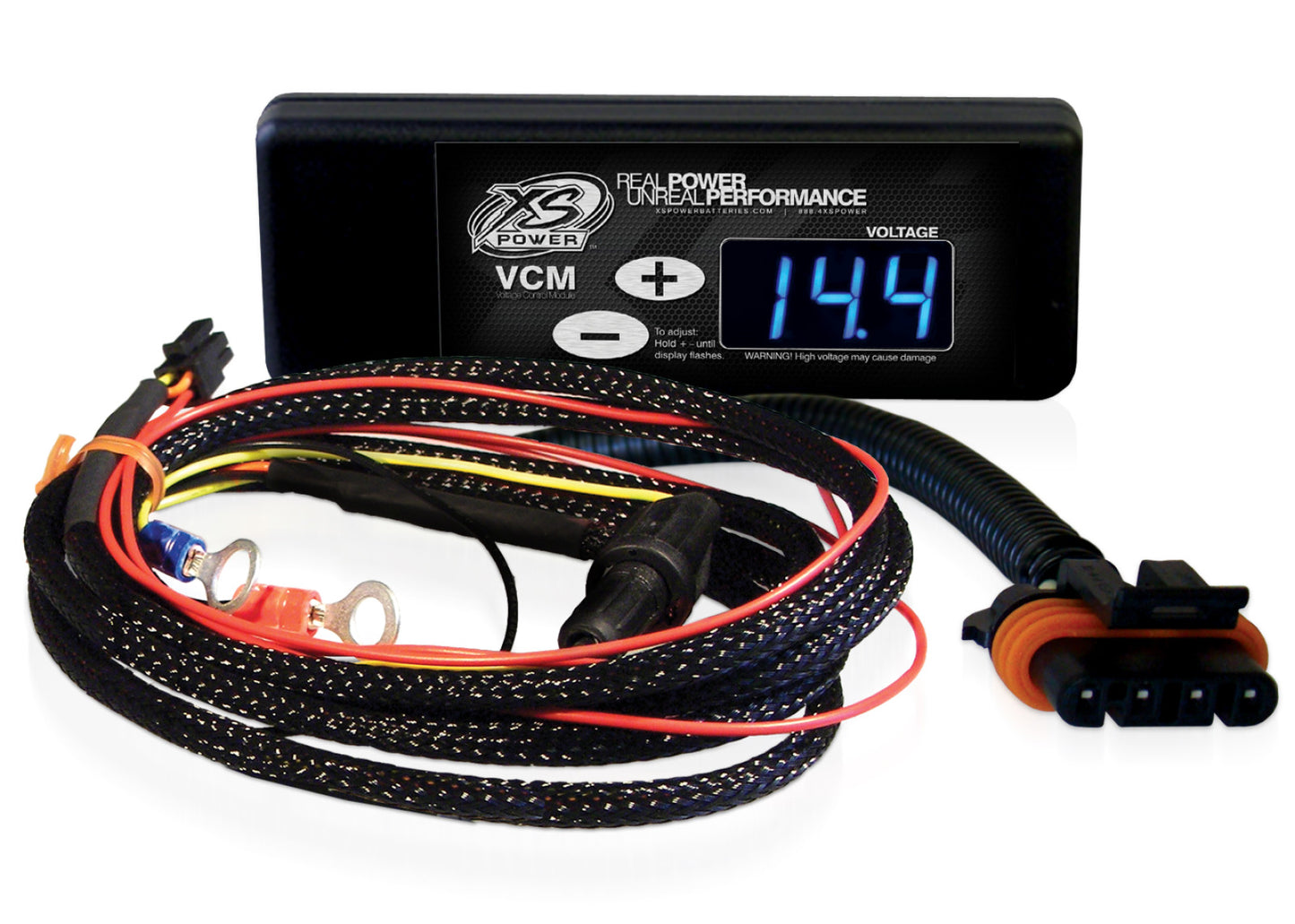 XS Power Batteries Controller and Harness for GM "D" & "AD" 4 Pin Alternators (1995 to 2008), Blue Display