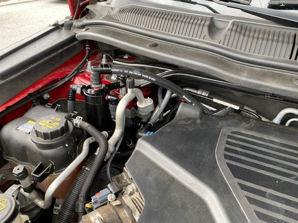 15-19 Ford Explorer Sport Taurus SHO Flex MKZ 3.5L Ecoboost Lata de captura de aceite de doble válvula - Plug &amp; Play