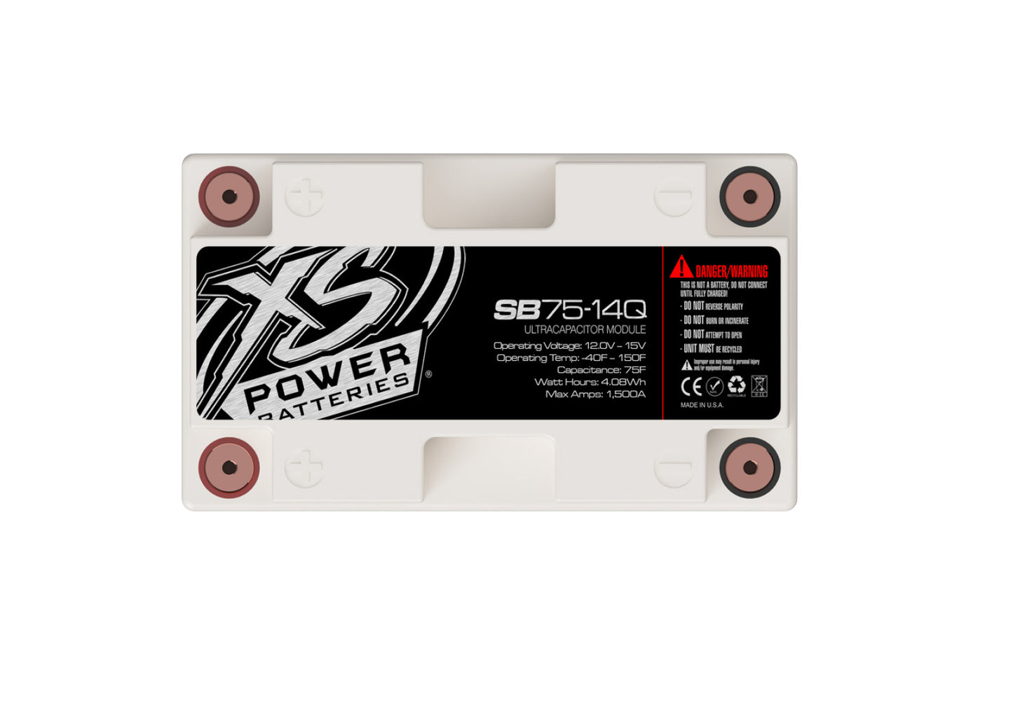 XS Power Batteries 12V Powersports Super Bank Capacitor Modules - M6 Terminal Bolts Included 1500 Max Amps