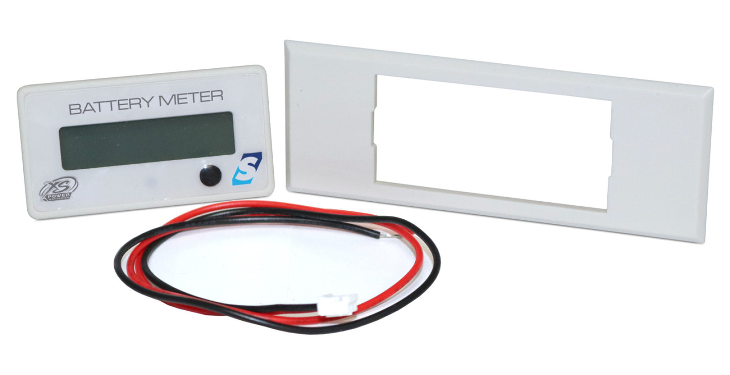 XS Power Batteries Capacity Meter for AGM, LFP, LTO with Blue Backlight, Direct Fit For Group 34 Batteries