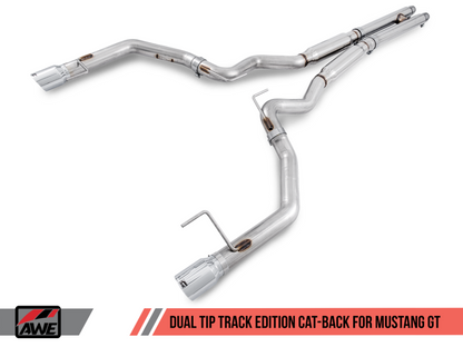 Escape Cat-back AWE Tuning S550 Mustang GT - Edición Track (puntas plateadas cromadas)