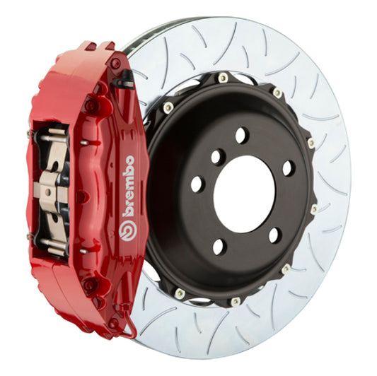 Brembo 05-14 Mustang GT Excl non-ABS Equipped Fr GT BBK 4Pis Cast 2pc 355x32 2pc Rtr Slot Type3-Red