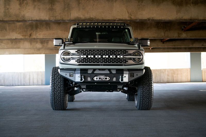 DV8 Offroad 2021+ Ford Bronco Front Bumper Winch Capable w/ Optional Bull  Bar/Aux Light Opening