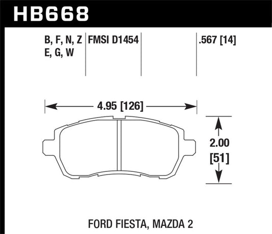 Hawk 11-19 Ford Fiesta 1.6L S OE Incl.Clips Front ER-1 Brake Pads