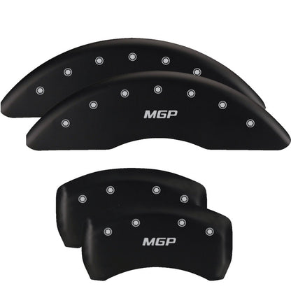 Cubiertas de pinza MGP 4 grabadas delanteras y traseras MGP Acabado en negro plateado ch