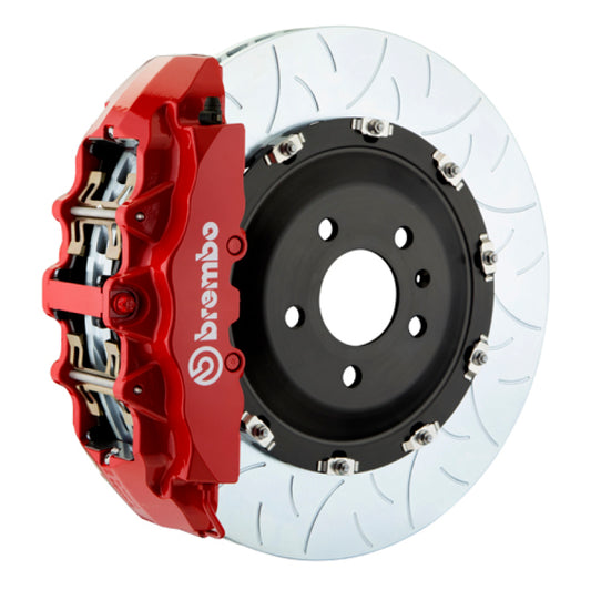 Brembo 15-23 Mustang GT/V6/EcoBoost Front GT BBK 6 Piston Cast 380x34 2pc Rotor Slotted Type3-Red