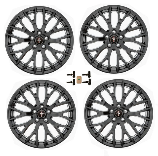 Ford Racing 15-23 Mustang GT 19X9 and 19X9.5 Wheel Set with TPMS Kit - Matte Black