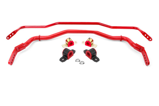 BMR 15-22 S550 Mustang Sway Bar Kit with Bushings  Front and Rear Red