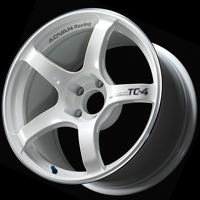 Advan TC4 17x9.0 +63 5-114.3 Racing White Metallic y rueda de anillo