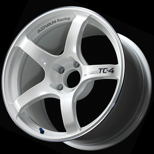 Advan TC4 18x11 +15 5-114.3 Blanco Metálico y Rueda de Anillo