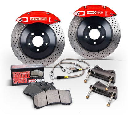 StopTech 2015 Ford Mustang GT Front BBK w/Yellow ST-60 Calipers Drilled Cast Iron 360x32mm Rotors