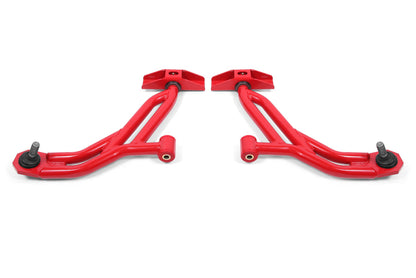 BMR 10-14 Ford Mustang Non-Adj. Lower A-Arms Delrin/Rod End w/ 19mm Tall Ball Joint - Red