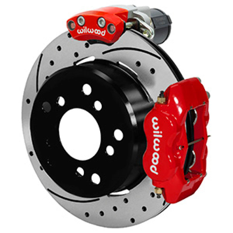 Wilwood Forged Dynalite Kit de freno de estacionamiento electrónico trasero Rotor de 12,19 pulgadas Nuevo estilo Bronco - Rojo