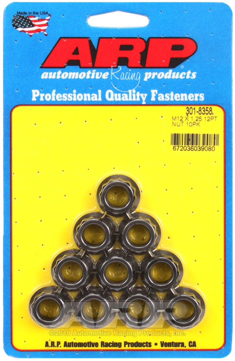 ARP M12 x 1.25 12-Point Nut Kit (Pack of 10)