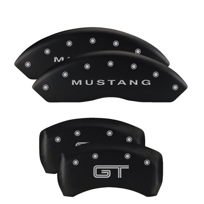 Cubiertas de pinza MGP 4 Grabado Delantero Mustang Grabado Trasero GT Acabado en negro plata ch