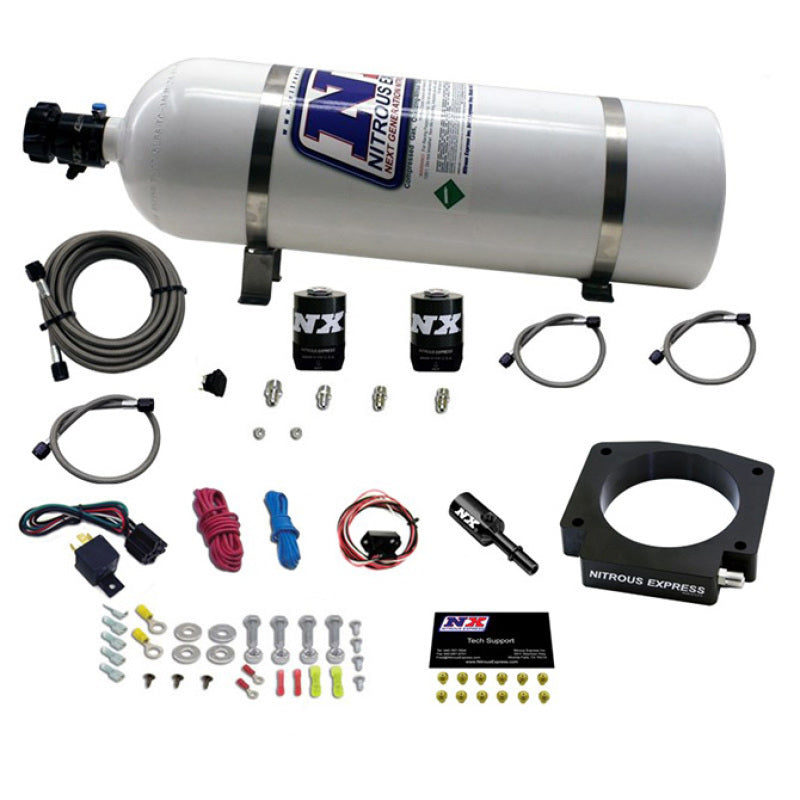 Nitrous Express 15-17 Ford Mustang GT350 5.2L Kit de placa nitrosa con botella de 15 lb