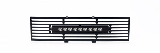 Putco 11-14 Ford F-150 - EcoBoost Bumper Grille Inserts - Black SS Bar and 10in Luminix Light Bar