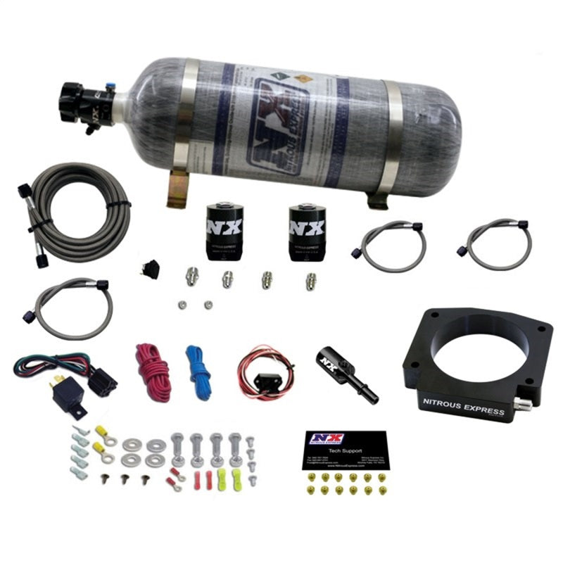 Nitrous Express 15-17 Ford Mustang GT350 5.2L Kit de placa nitrosa con botella de 12 lb