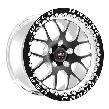 Soldadura S77 HD 17x10 / 6x135mm BP / 7.2in. Rueda BS negra (almohadilla baja HD) - Black Single Beadlock MT