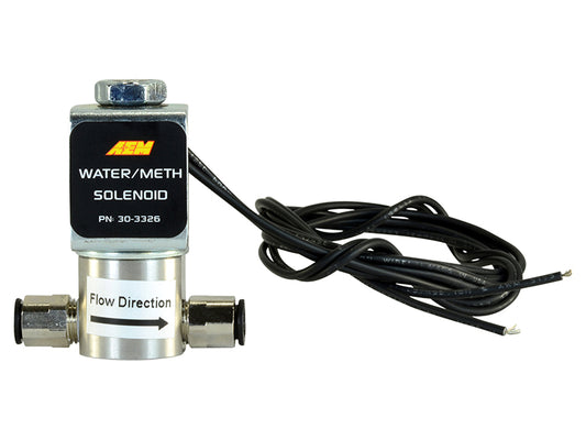 Sistema de inyección de agua/metanol AEM - Solenoide WMI de alto flujo y baja corriente - Entrada/salida de 200 PSI 1/8 pulg.-27 NPT