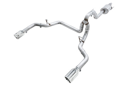 AWE Tuning 2015+ Ford F-150 0FG Dual Exit Performance Exhaust System w/5in Chrome Silver Tips