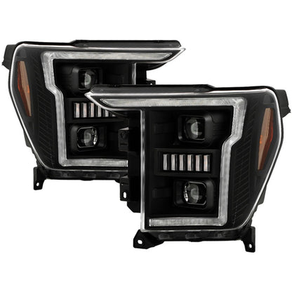 Spyder Signature 20-21 Ford F150(Halogen Model) Proj. Headlights - Black(PRO-YD-FF15021HALSI-SEQ-BK)