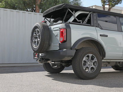 Escape aFe Vulcan de 3 pulgadas 304 SS con eje trasero 2021 Ford Bronco L4-2.3L (t)/V6-2.7L (tt) con puntas pulidas