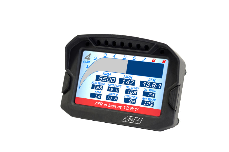 Pantalla de tablero digital con registro de carbono AEM CD-5LG con GPS interno de 10 Hz y antena