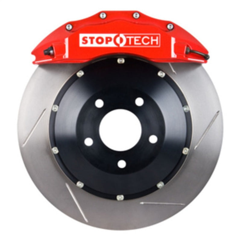 StopTech 05-10 Mustang GT S197 Front BBK w/ Red ST-60 Calipers Slotted 355x32mm Rotors/Pads/SS Lines