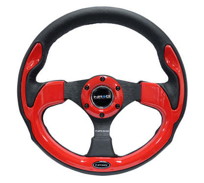 Volante reforzado NRG (320 mm) negro con borde rojo y 3 radios de 5 mm